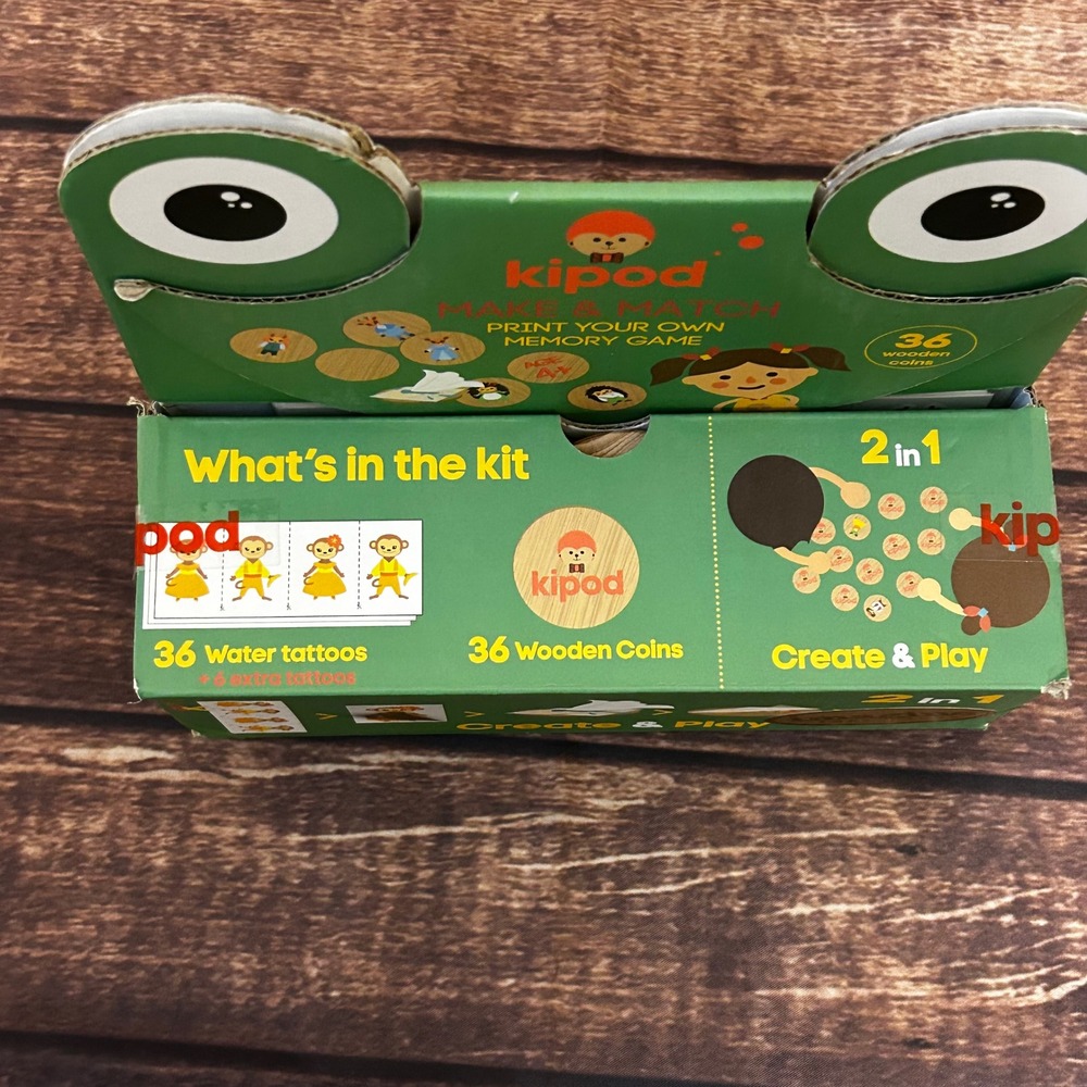 Kipod Make & Match Print Your Own Memory Game 36 Wooden Coins DIY Kids Craft Kit - Picture 4 of 4